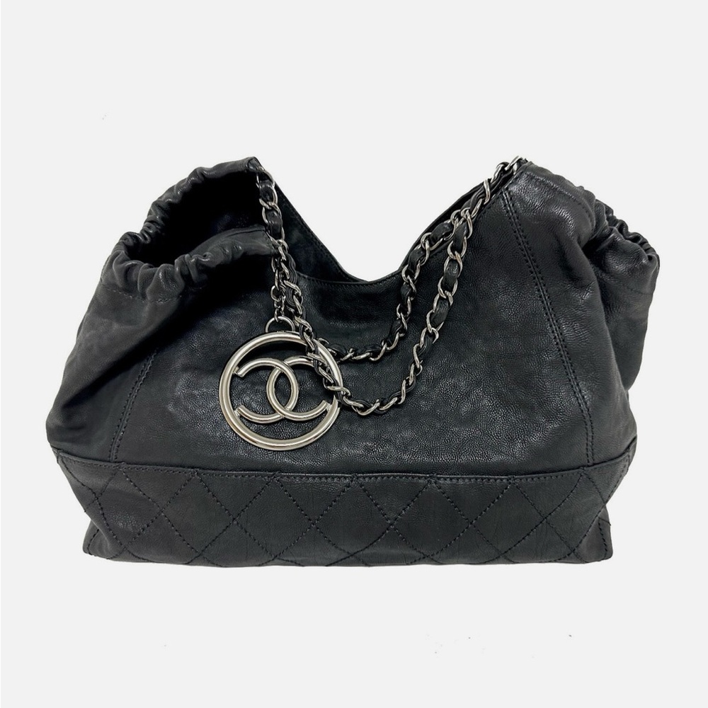 Authentic Chanel Calfskin Baby Coco Cabas Black